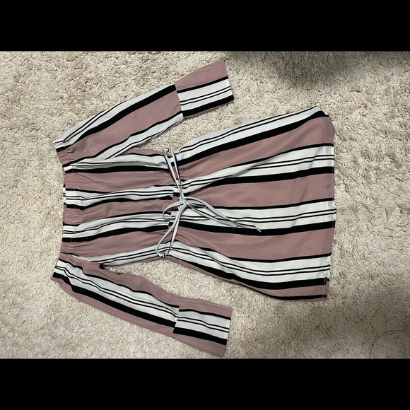Stripped Dex Off the Shoulder Dress - Picture 1 of 2